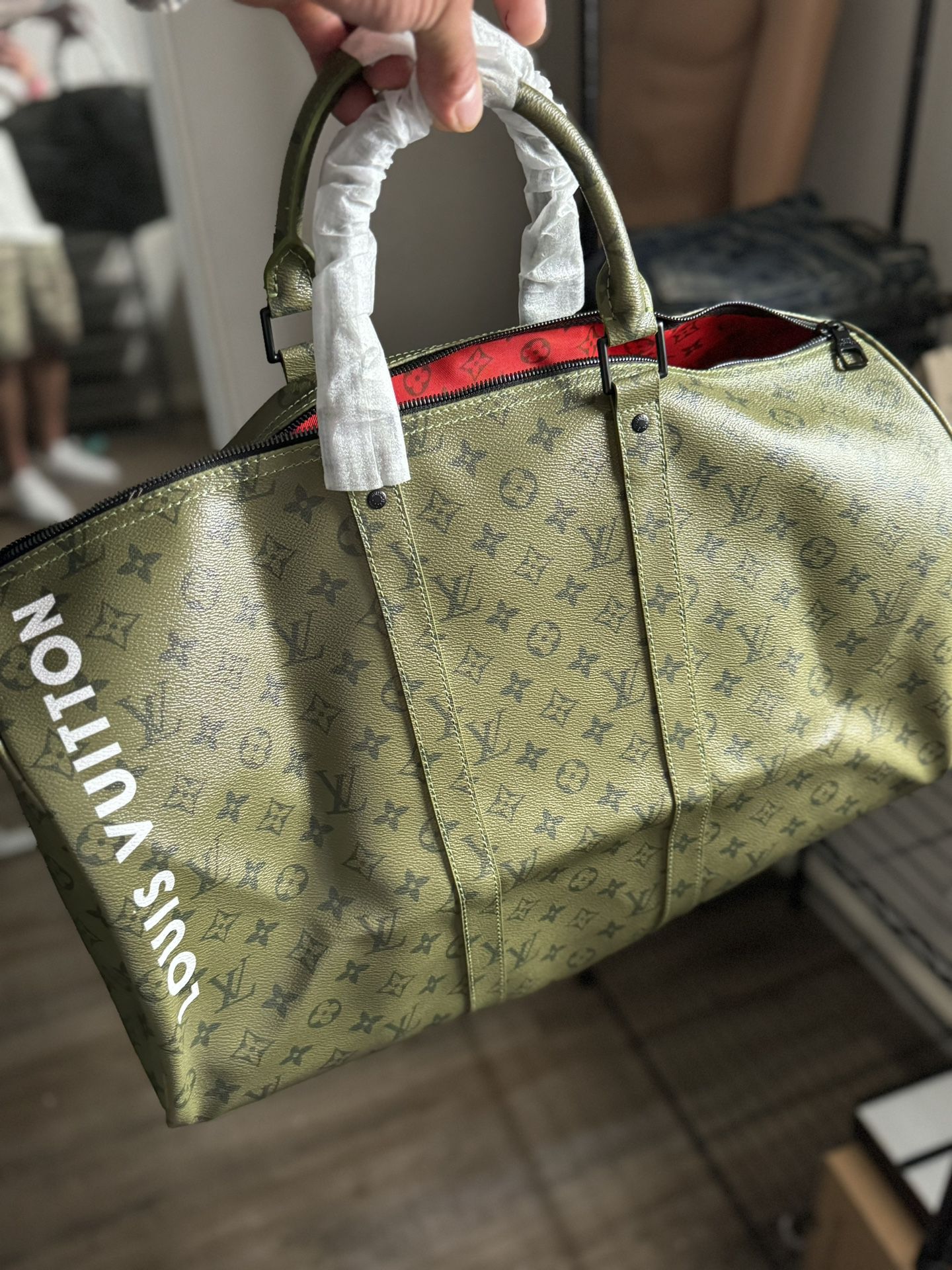 Louis Vuitton Green Medium Duffle Bag