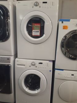 LG front load washer and dryer set working perfectly with 4 months warranty