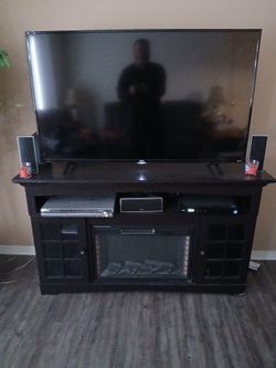Electric Fireplace console w surround sound & table and TV