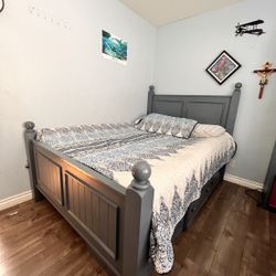 Full Size Bed Frame And  Matching Desk