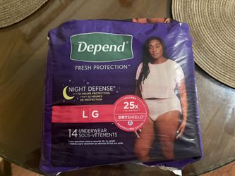 Women’s Depends  Underwear Size  Large 