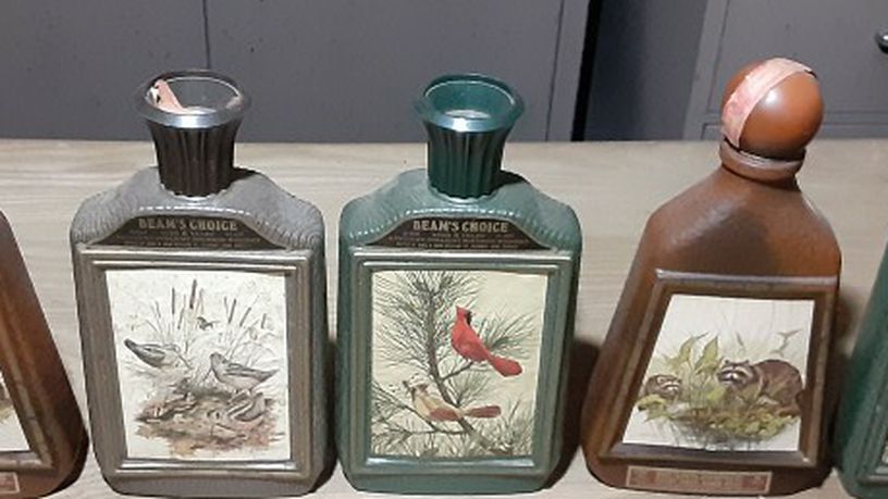 Vintage Jim Beam Decanter Wildlife 5 bottles Collection