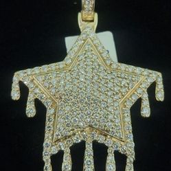 STAR PENDANT 3.6CTW / 14K YG / 28.9G