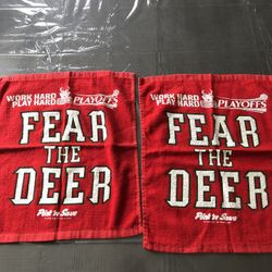 NBA Milwaukee Bucks 2010 “Fear The Deer” Rally Towels - Set Of 2