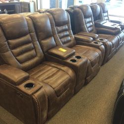Game Zone Bark Power Reclining Living Room Set with Adjustable Headrest /Couch /Sofa and Loveseat