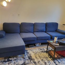 Sectional Blue Sofa Chaise