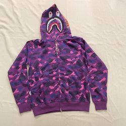 A Bathing Ape Purple Long Sleeve Hoodies & Sweatshirts