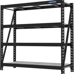 N275-Garage Shelving, 68"W x 24"D x 65"H, 7200 LBS Load, Heavy Duty Metal Shelves for Storage, Industrial Shelving Storage Rack for Warehouse Kitchen 