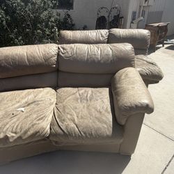 Genuine Leather Used Sectional *FREE*