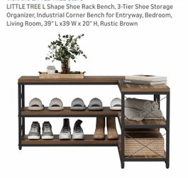 Bench with storage shelves