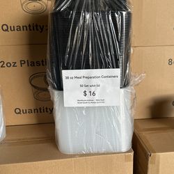 Meal Prep Containers Set of 50 with Lids 38oz