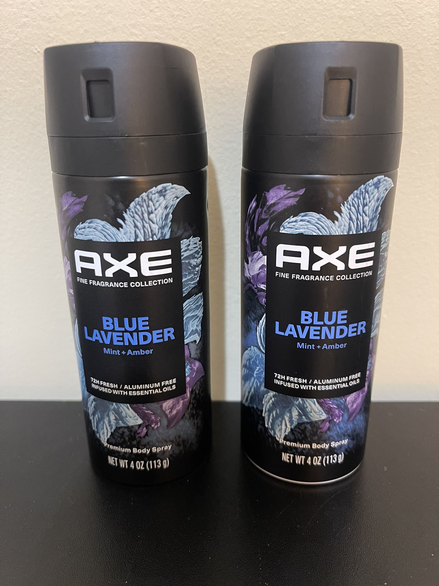 2Pack Axe Fine Fragrance Collection Men's Deodorant Spray, Blue Lavender Aluminum-Free, 4 oz