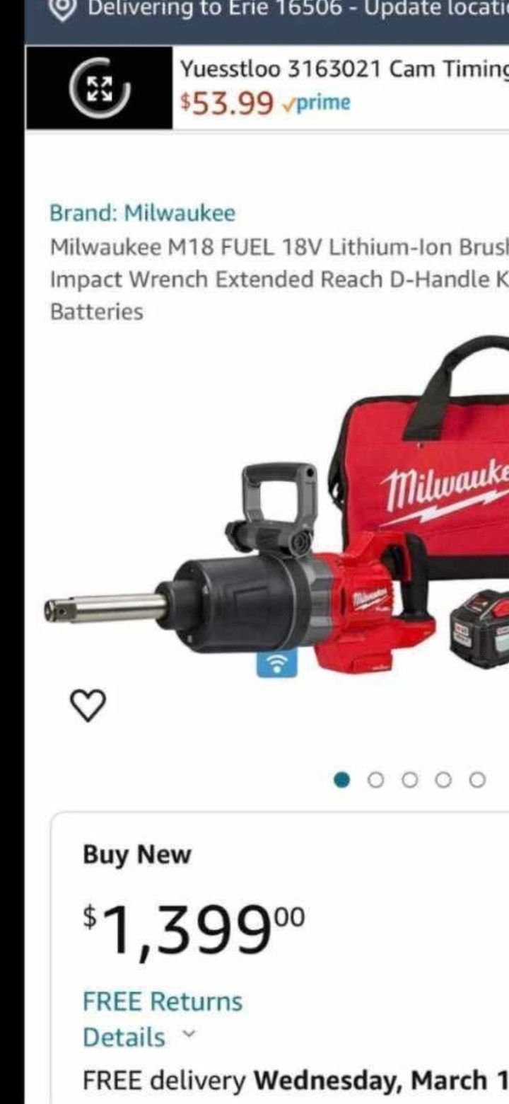 Milwaukee M18 1 Inch Tire Gun 600$