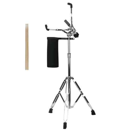 Snare Drum Stand, Snare Stand with Drumstick Holder and a Pair of 5A Drum Sticks Fit for 8 to 15 Inch Snare Drum and Practice Pad, Adjustable Height 2