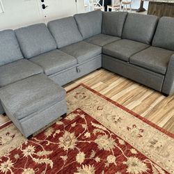 Sleeper Sectional With Storage Space, Couch, Sofa