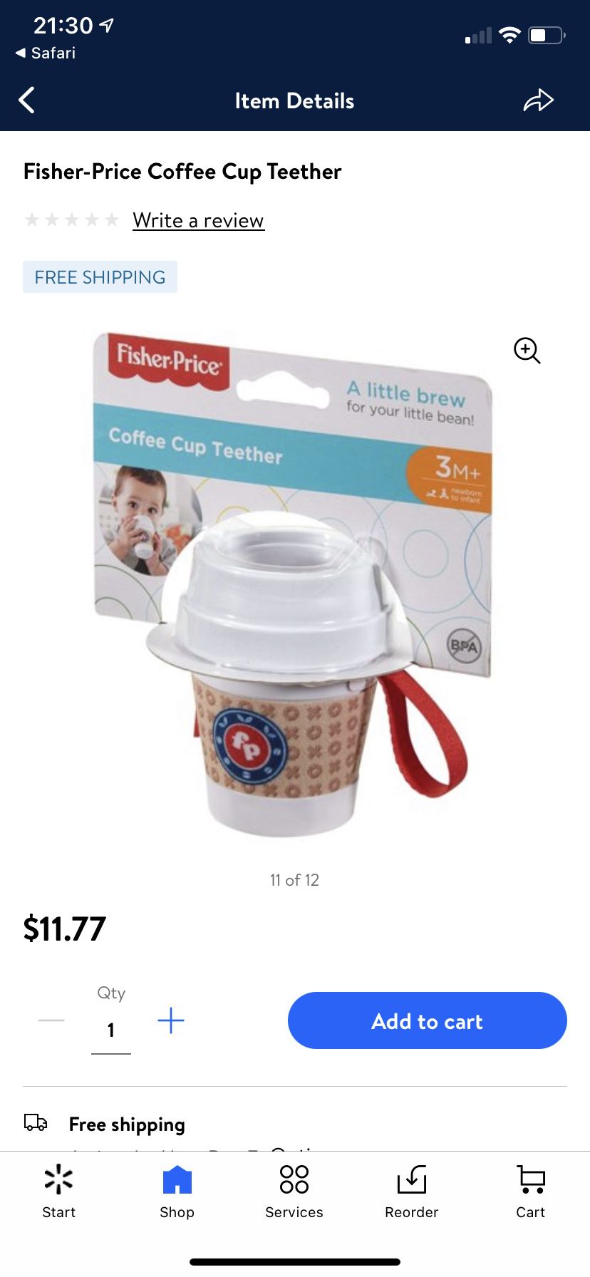 Fisher Price Baby’s First Coffee Rattle And Teether