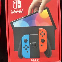 Nintendo Switch OLED (Neon Red/Blue) - Complete in Box + Extras