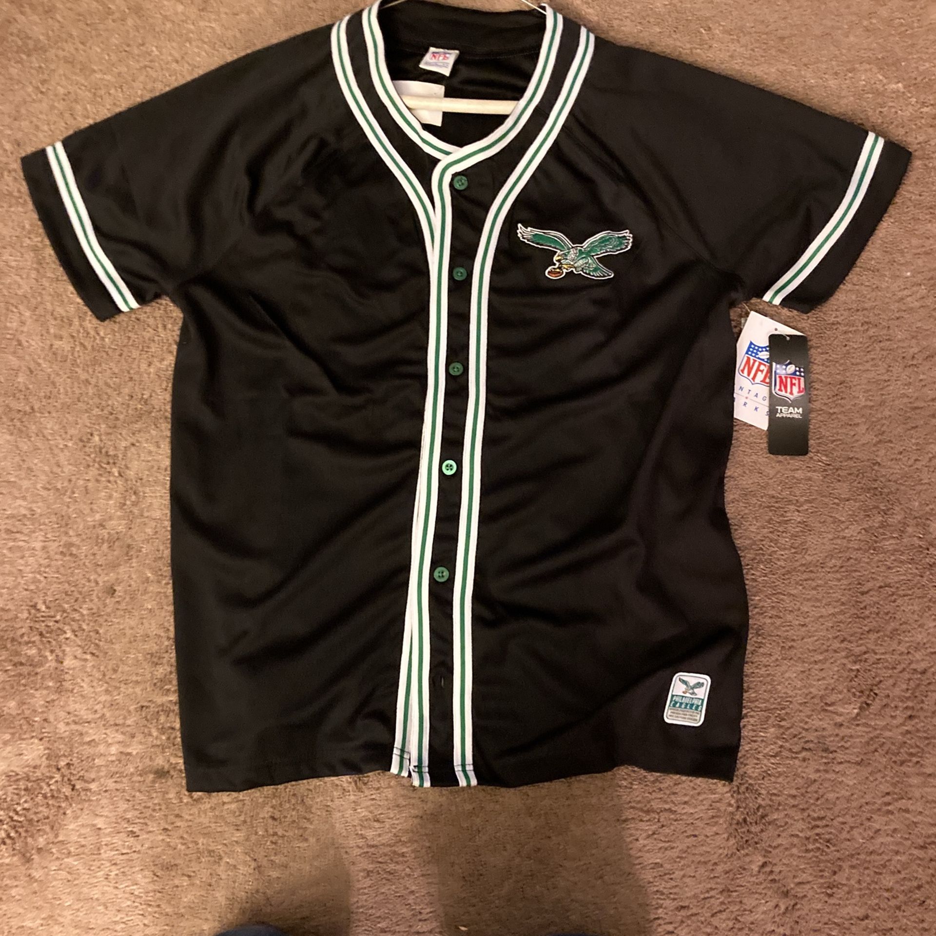 Philadelphia Eagles Baseball Style Jersey Size Large