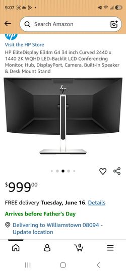 HP 34 Inched Curved Monitor Damaged Screen
