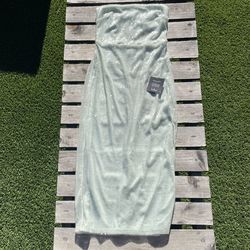 Strapless Mint Green Sequin Midi Dress