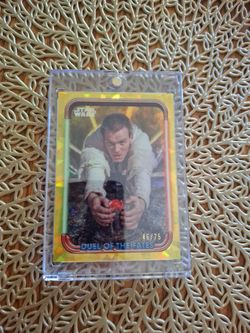 Topps Chrome Star Wars 2024 Obi Wan Kenobi Hangs On For Dear Life 46 /75 Sapphire Trading Card