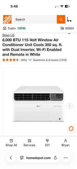 LG 8000 BTU window A/C Dual Inverter