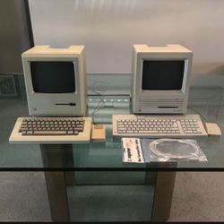 2 Vintage Apple Computers Macintosh M0001W 512k Macintosh M5011 SE Computer Keyboard  Box Mouse Kensington System Save Mac