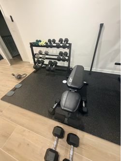 Complete Dumbbell Home Gym Set With Rack & Fitness Gear Bench