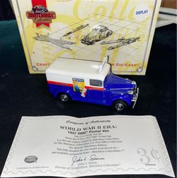 Matchbox Collectibles 1937 GMC Postal Van US Mail WWII “We Can Do It” (READ DESC