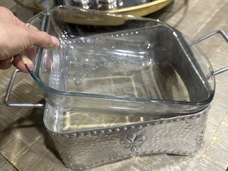 Glass Baking Dish With Tray Holder