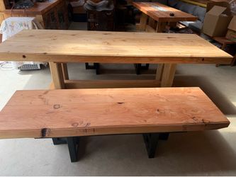 Outdoor Picnic/ Gazebo Solid wood Table with the benches