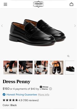 Thursday Dress Penny Leather Loafer Black size 8.5 - Women
