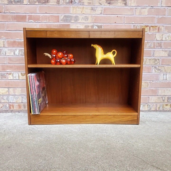 Mid Century Modern Walnut Small Bookshelf Bookcase Vintage