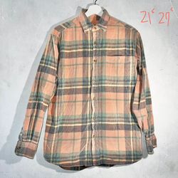 21.5 x 29.5 Vintage Plaid Clear Water Outfitters Button Up