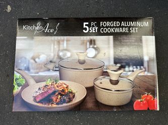 Kitchen Ace 5 PC Forged Aluminum Cookware Set, New