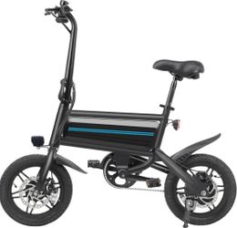 14" Folding Electric Bike, Max Range 25Miles/Speed 15.5Mph, Power by 350W -500W Motor .Adjustable Seat & Dual Fenders.