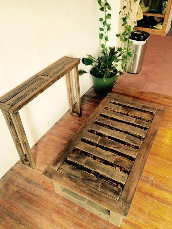 Reclaimed wood coffee and console tables