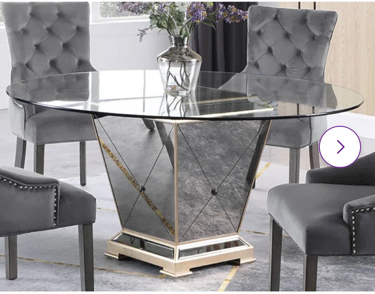 Mirror Base Table & Chairs
