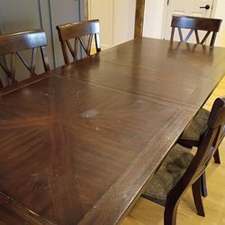 Dining Room Table Set/ 6 Chairs/Dinner Table/ Wood