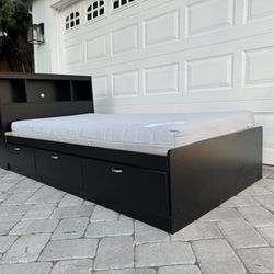 Twin Bed Frame With Storage Drawers And Mattress