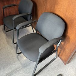 Four Black Office Chairs 
