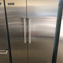 Viking 48”Wide Built In Stainless Steel Side By Side Refrigerator 