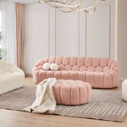 NEW WHITE AND PINK LIVING ROOM SET ! 3 PCS SOFA, LOVESEAT AND CHAIR! MINAS HOME FURNITURE 