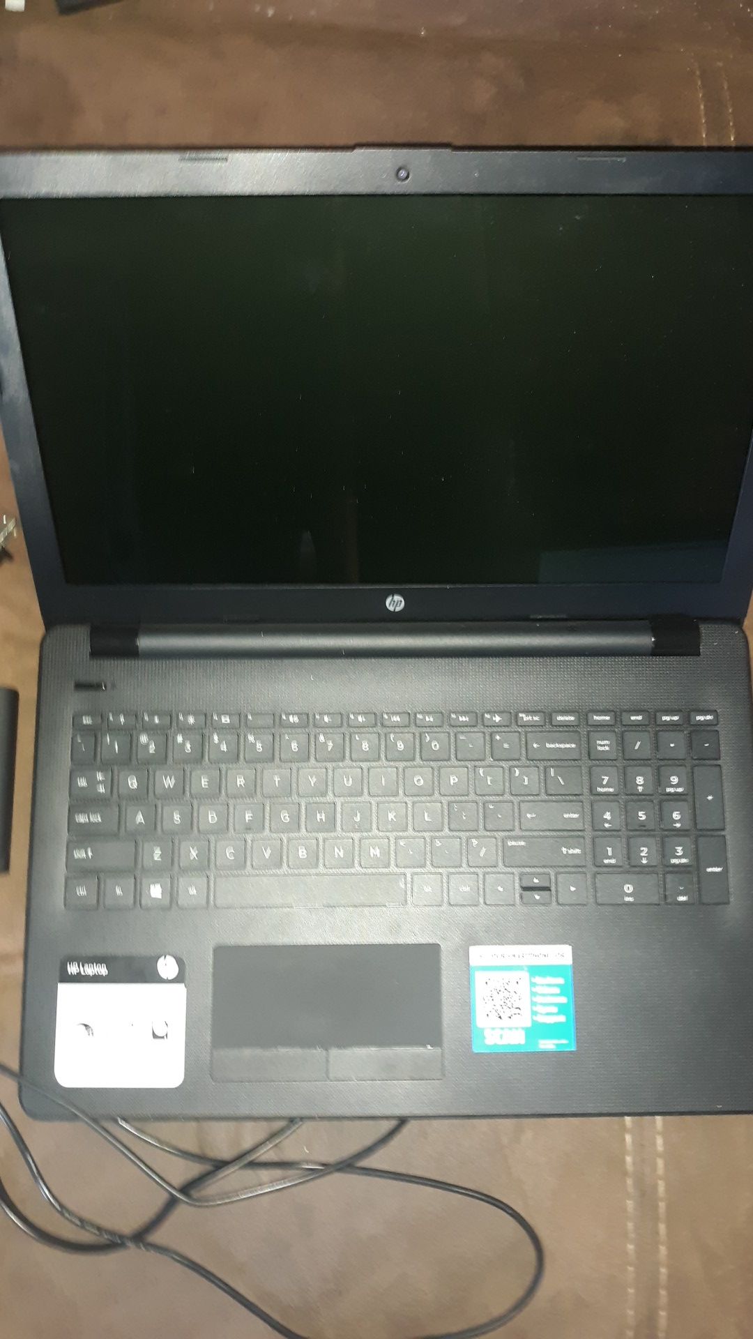 HP laptop with brand new charger