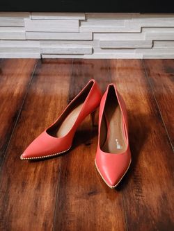 Coach Waverly Leather Pumps Coral Red Size 6.5