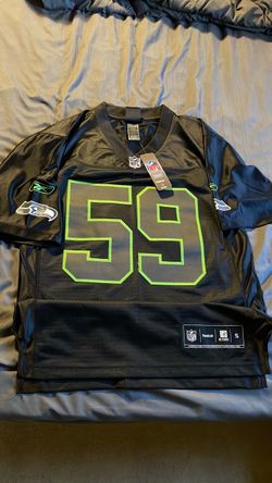 Vintage Reebok Seattle Seahawks #59 Aaron Curry NFL Black Fashion Jersey Size S- New with tags