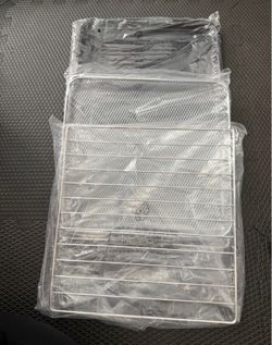 GCQ 3 IN 1 Smart Double Oven Tray Basket Rack Kit for Ninja DCT401 DCT402 DCT451, 13''×12.6'' Steel Toaster Oven Replacement Parts Accessories Cooling
