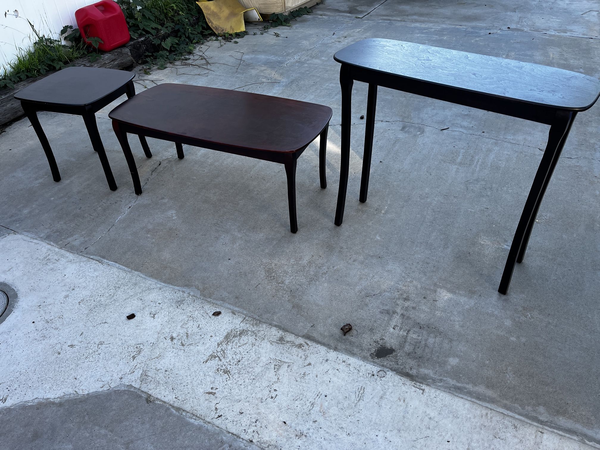  Cherry Wood Coffee Table, End Table and Tall Side Table