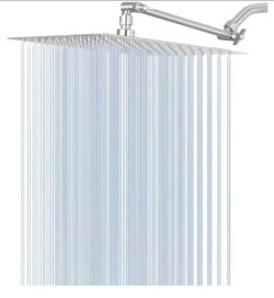 NearMoon Rain Shower Head with 11’’ Large Stainless Steel High Flow Rainfall Square Head, Bath Shower Waterfall Full Body Coverage, (12 Inch, Chrome) 