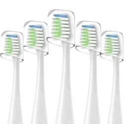 Sonic Replacement Brush Heads STRB-5WB Compatible with Waterpik Complete Care 9.0 (CC-01), 5.0 (WP-862), Soft Bristle, 10 Count (White-5Pack)